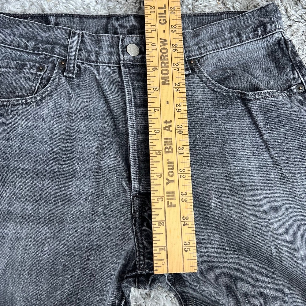 Levi's 501 Straight Leg Button Fly Jeans Faded Black Distressed Men 33 x 32 - Picture 6 of 15
